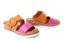 PIAZZA 900180-62 orange, klapki damskie. Brązowe klapki damskie Piazza, bez wzorów, bez obcasa. Za 254.92 zł.