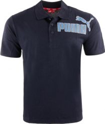 Męska koszulka polo Puma niebieska. Niebieskie koszulki polo męskie Puma, na jesień, m, z aplikacjami, z bawełny, bez ramiączek. Za 109.32 zł.