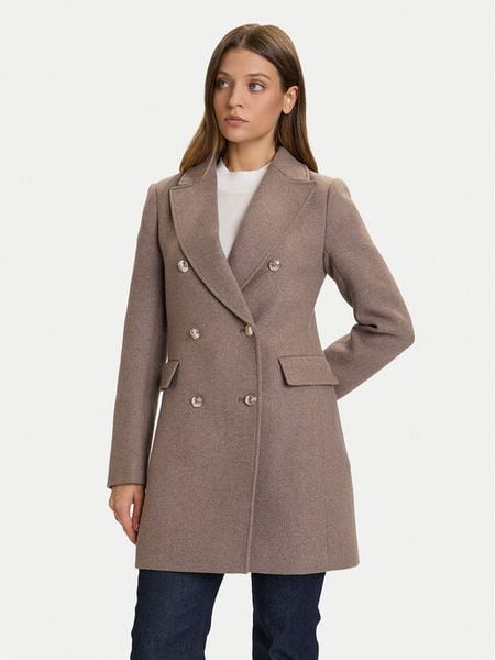 Morgan Płaszcz przejściowy 252-GCHA Beżowy Regular Fit. Brązowe płaszcze damskie Morgan, bez wzorów, z syntetyku. Za 479.99 zł.