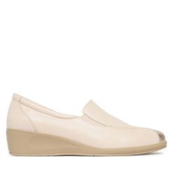 Półbuty Caprice. Brązowe półbuty damskie Caprice, bez wzorów, bez obcasa, na koturnie. Za 339.99 zł.