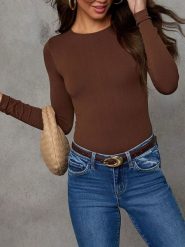 Milan Kiss Koszulka w kolorze brązowym rozmiar: XL. Brązowe bluzki damskie Milan Kiss, xl, bez wzorów, bez kołnierzyka, bez ramiączek. Za 152.99 zł.