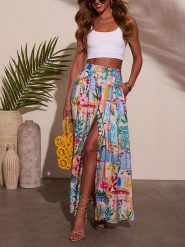 Milan Kiss Spódnica ze wzorem rozmiar: XL. Spódniczki damskie Milan Kiss, xl, bez wzorów, z podwyższonym stanem, maxi. Za 210.81 zł.