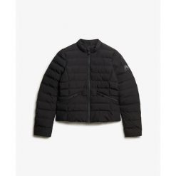 Damska kurtka puchowa Superdry City Fuji. Czarne kurtki damskie Superdry., bez wzorów, z puchu, bez kaptura. Za 518.40 zł.