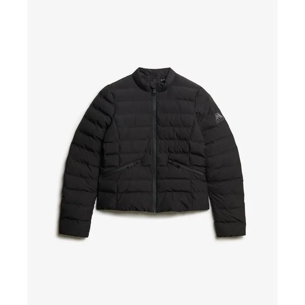 Damska kurtka puchowa Superdry City Fuji. Czarne kurtki damskie Superdry., bez wzorów, z puchu, bez kaptura. Za 498.20 zł.