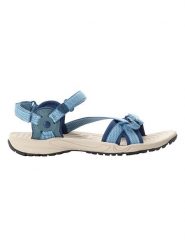 Jack Wolfskin Sandały trekkingowe "Lakewood" w kolorze niebieskim rozmiar: 35,5. Niebieskie obuwie trekkingowe damskie Jack Wolfskin, bez wzorów, bez obcasa, na płaskiej podeszwie. Za 114.17 zł.