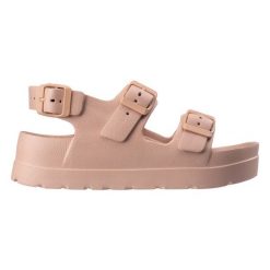 Sandały damskie Martes Naze Wo's - ciemnobeżowe, Rozmiar buta 38. Brązowe sandały damskie MARTES, bez wzorów, z materiału, bez obcasa. Za 54.99 zł.