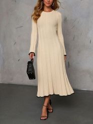 Milan Kiss Sukienka w kolorze beżowym rozmiar: M. Brązowe sukienki damskie Milan Kiss, m, bez wzorów, bez kołnierzyka, bez ramiączek, midi. Za 152.99 zł.