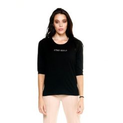 Damska koszulka Leone z rękawem 3/4 Winter Chic Boxing. Czarne bluzki damskie LEONE 1947 APPAREL, l, bez wzorów, z tkaniny, bez ramiączek. W wyprzedaży za 111.80 zł.