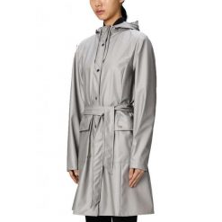 Kurtka RAINS CURVE LONG JACKET W3 Szary. Szare kurtki damskie Rains, bez wzorów, z syntetyku, bez kaptura. Za 527.58 zł.