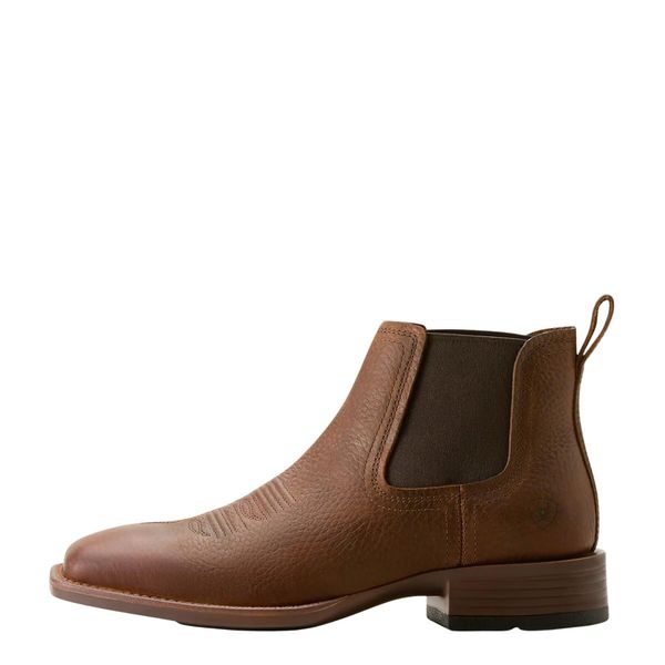 Botki western z kwadratowym noskiem Ariat Chelsea Booker Chelsea Wide. Brązowe buty zimowe męskie Ariat, z materiału, bez zapięcia. Za 658.50 zł.