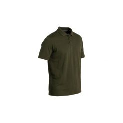 Koszulka myśliwska polo z krótkim rękawem 100. Brązowe koszulki polo męskie SOLOGNAC, xl, bez wzorów, z bawełny, bez ramiączek. Za 49.99 zł.