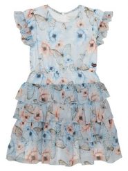 Guess Sukienka elegancka K6RK06 WA2T0 Niebieski Regular Fit. Niebieskie sukienki niemowlęce Guess, z aplikacjami, z syntetyku, bez ramiączek. Za 289.99 zł.