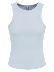 Sublevel Top w kolorze błękitnym rozmiar: S. Niebieskie topy damskie Sublevel, s, bez wzorów, prążkowane, bez kołnierzyka. Za 39.99 zł.