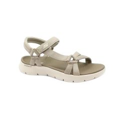 Sandały Skechers Model Go Walk Flex Sandal Kolor Jasnobrązowy. Brązowe sandały damskie Skechers, bez wzorów, z tkaniny, bez obcasa. Za 249.99 zł.