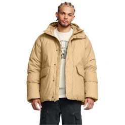 Męska kurtka puchowa Limitless (Brązowa). Brązowe kurtki męskie Under Armour, m, bez wzorów, z materiału, z kapturem. Za 661.60 zł.