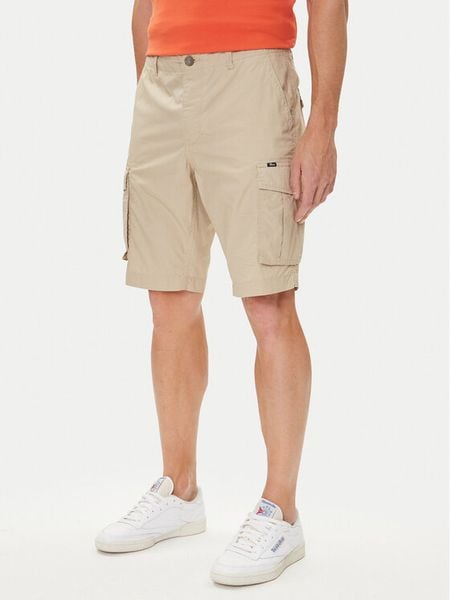 Petrol Industries Szorty materiałowe M-1050-SHO600 Beżowy Cargo Fit. Brązowe szorty męskie Petrol Industries, bez wzorów, z bawełny. Za 169.99 zł.