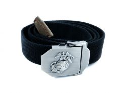 Pasek parciany USMC 110 cm. Czarne paski męskie MFH MAX FUCHS, bez wzorów, z bawełny, marine. Za 49.99 zł.