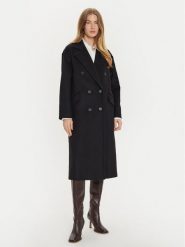 TWINSET Płaszcz wełniany 242TT2203 Czarny Loose Fit. Czarne płaszcze damskie Twinset, na zimę, bez wzorów, z wełny. Za 2,449.00 zł.
