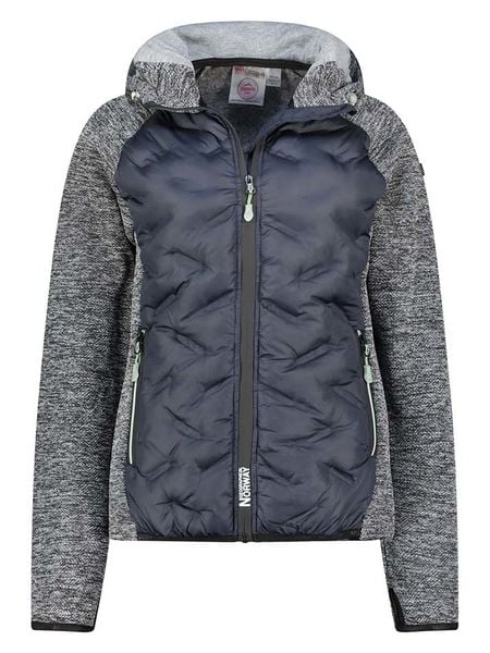 Geographical Norway Kurtka polarowa "Tagada" w kolorze niebiesko-szarym rozmiar: XL. Niebieskie kurtki damskie Geographical Norway, xl, z aplikacjami, z materiału, bez kaptura. Za 162.49 zł.