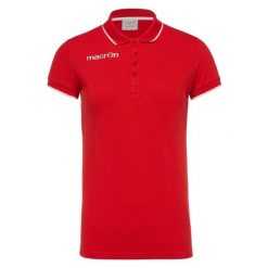 Damska koszulka polo Macron Desi. Czerwone bluzki damskie Macron, bez wzorów, bez kołnierzyka, bez ramiączek. Za 196.00 zł.