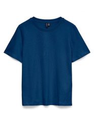 Vero Moda Koszulka w kolorze granatowym rozmiar: M. Niebieskie bluzki damskie Vero Moda, m, bez wzorów, z bawełny, bez kołnierzyka. Za 49.19 zł.