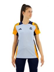 Adidas Koszulka sportowa "Real Madrid 24/25" w kolorze błękitnym rozmiar: S. Niebieskie bluzki sportowe damskie Adidas, s, bez kołnierzyka, bez ramiączek. Za 134.22 zł.
