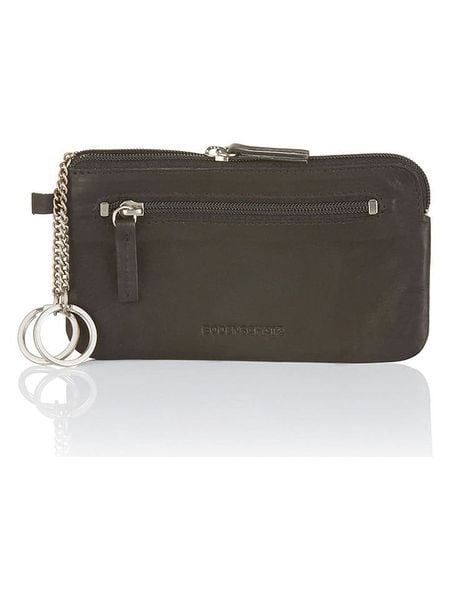 Bodenschatz Skórzany portfel w kolorze szarobrązowym - 14,5 x 8 x 1 cm rozmiar: onesize. Szare portfele damskie Bodenschatz, bez wzorów, z materiału. Za 56.66 zł.