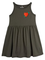 MINI RODINI Sukienka codzienna 2525010799 Czarny Regular Fit. Czarne sukienki dziewczęce Mini Rodini, bez wzorów, z bawełny, bez ramiączek. Za 129.99 zł.