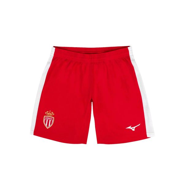 Short Domicile AS Monaco 2026/27. Czerwone szorty męskie Mizuno, bez wzorów, z materiału, sportowe. Za 271.50 zł.