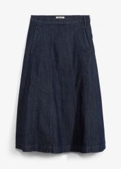 Spódnica jeansowa midi. Niebieskie spódniczki damskie bonprix, bez wzorów, z jeansu, midi. Za 64.99 zł.