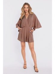 Made of emotion Kombinezon w kolorze brązowym rozmiar: XL. Brązowe kombinezony damskie Made Of Emotion, xl, bez wzorów, z tkaniny, bez kołnierzyka, bez ramiączek. Za 279.99 zł.