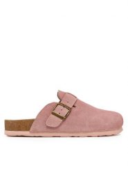 DeeZee Klapki W23Q22095 Różowy. Czerwone klapki damskie DeeZee, bez wzorów, ze skóry, bez obcasa. Za 169.99 zł.