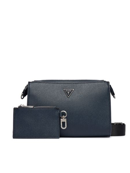 Guess Torebka HMMISL P6457 Granatowy. Niebieskie listonoszki damskie Guess, z aplikacjami, ze skóry, bez dodatków. Za 364.99 zł.