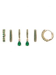 U.S. Polo Assn. Kolczyki-kreole (3 pary) z kryształami rozmiar: onesize. Zielone kolczyki damskie U.S. Polo Assn., z szmaragdem, metalowe. Za 85.45 zł.