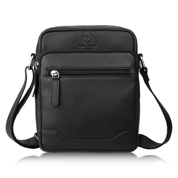Saszetka męska skórzana na ramię czarna z wcięciem Paolo Peruzzi AY-30-BL. Czarne saszetki męskie ze skóry. Za 179.00 zł.