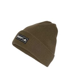CZAPKA ESSENTIALS TYPU BEANIE Z WYWINIĘTYM BRZEGIEM. Białe czapki męskie Adidas, bez wzorów, z dzianiny, eleganckie. Za 89.95 zł.