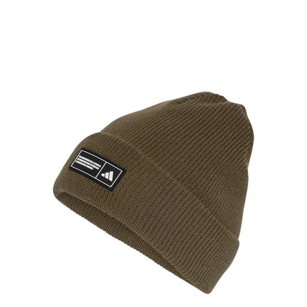 CZAPKA ESSENTIALS TYPU BEANIE Z WYWINIĘTYM BRZEGIEM. Białe czapki męskie Adidas, bez wzorów, z dzianiny, eleganckie. Za 89.95 zł.