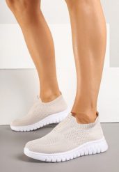 Beżowe Buty Sportowe z Elastyczną Cholewką Clezenne. Brązowe buty sportowe na co dzień damskie Born2be, bez wzorów, z jeansu. Za 54.99 zł.