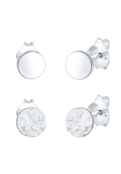 Elli Damskie kolczyki sztyfty zestaw 2 częściowy matowy, błyszczący, okrągły, klasyczny w srebrze próby 925 Sterling Silver Kolczyki 1 ct. Szare kolczyki damskie Elli, srebrne, na sztyftcie. Za 223.99 zł.