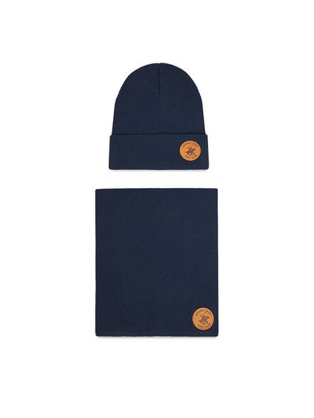 Beverly Hills Polo Club Komplet czapka i komin CEO-BHPC-ACCCS-02 Granatowy. Niebieskie czapki dziecięce Beverly Hills Polo Club, z bawełny, bez ramiączek. Za 59.99 zł.