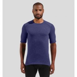 Bielizna termoaktywna z długim rękawem Odlo BL TOP crew neck s/s ACTIVE WARM. Niebieskia bielizna termoaktywna męska Odlo, l, bez wzorów. Za 249.99 zł.