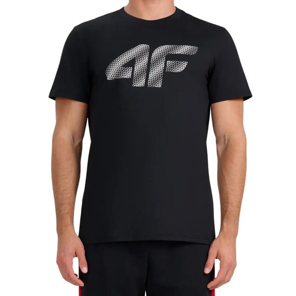 Koszulka męska 4F - bawełniany T-shirt, regular fit. Czarne t-shirty męskie 4f, m, bez wzorów, z bawełny, bez kołnierzyka. Za 59.99 zł.