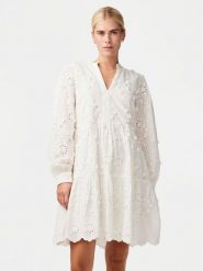 YAS Sukienka letnia Menusa 26033229 Biały Regular Fit. Białe sukienki damskie YAS, na lato, xs, bez wzorów, z bawełny, bez kołnierzyka, bez ramiączek. Za 409.99 zł.