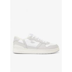 Buty męskie trampki sportowe Lacoste T-CLIP SET. Białe trampki i tenisówki męskie Lacoste, bez wzorów, bez zapięcia. W wyprzedaży za 359.00 zł.