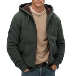 Bluza z kapturem Superdry Borg Lined. Zielone bluzy z kapturem męskie Superdry., m. Za 425.15 zł.