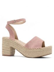 DeeZee Sandały WS270603-01 Różowy. Czerwone sandały damskie DeeZee, bez wzorów, z materiału, bez obcasa, na słupku. Za 73.99 zł.