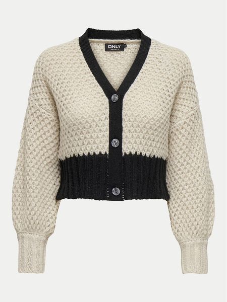ONLY Kardigan Rose 15327593 Beżowy Regular Fit. Brązowe kardigany damskie Only, l, bez wzorów, z syntetyku. Za 89.99 zł.
