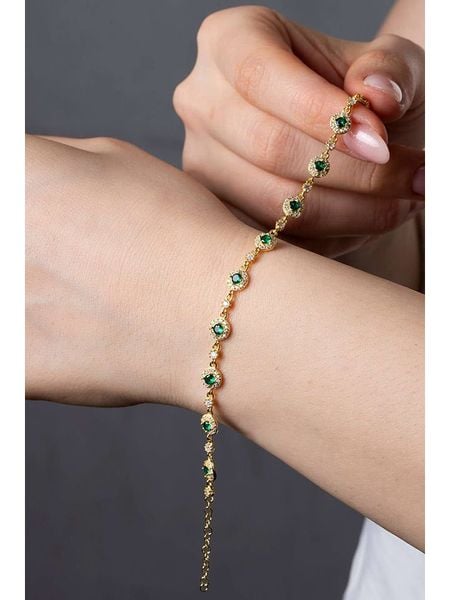 Heliophilia Bransoletka z cyrkoniami rozmiar: onesize. Zielone bransoletki damskie Heliophilia, srebrne. Za 147.91 zł.