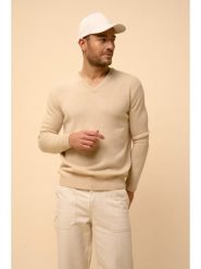 Just Cashmere Kaszmirowy sweter "Nathan" w kolorze beżowym rozmiar: L. Brązowe swetry męskie Just Cashmere, l, bez wzorów, z kaszmiru, bez kołnierzyka. Za 632.42 zł.