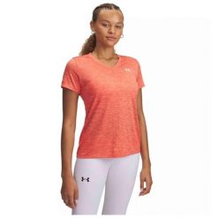 Koszulka Damska Sportowa Under Armour Tech Ssv-Twist. Brązowe bluzki sportowe damskie Under Armour, bez kołnierzyka, bez ramiączek. Za 119.99 zł.